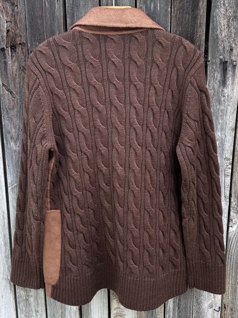 NWT Hunter Double Breasted Wool Blend Sweater Jacket Camel Tan Brown L - Picture 10 of 16